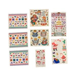 Vintage Lot Stickers Scrapbooking Creative Memories Christmas Santa Bear Angels